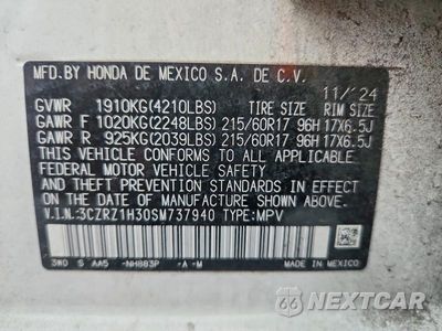 Zdjęcie 12 z 12 samochodu: 2025 HONDA HR-V LX VIN:3CZRZ1H30SM737940 - miniatura