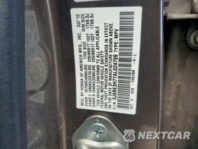 Zdjęcie 13 z 13 samochodu: 2010 HONDA CR-V EXL VIN:5J6RE3H77AL024799 - miniatura