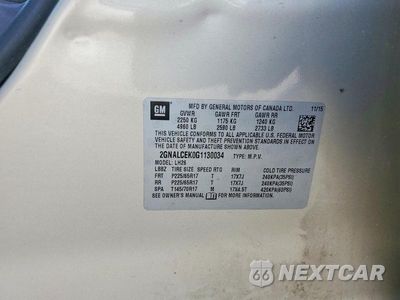 Zdjęcie 12 z 12 samochodu: 2016 CHEVROLET EQUINOX LT VIN:2GNALCEK0G1130034 - miniatura