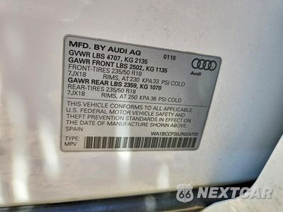 Zdjęcie 12 z 12 samochodu: 2018 AUDI Q3 PREMIUM VIN:WA1BCCFS0JR024705 - miniatura