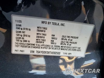 Zdjęcie 12 z 12 samochodu: 2026 TESLA MODEL Y VIN:7SAYGDED8TA592500 - miniatura