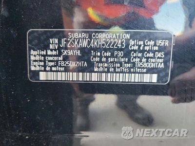 Zdjęcie 14 z 14 samochodu: 2019 SUBARU FORESTER TOURING VIN:JF2SKAWC4KH522243 - miniatura