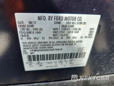 Zdjęcie 13 z 13 samochodu: 2017 FORD EXPLORER XLT VIN:1FM5K8D80HGD75416 - miniatura