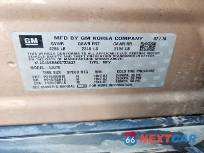 Zdjęcie 13 z 13 samochodu: 2019 BUICK ENCORE PREFERRED VIN:KL4CJASB8KB723837 - miniatura
