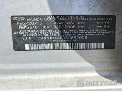 Zdjęcie 12 z 12 samochodu: 2015 HYUNDAI ELANTRA SE VIN:5NPDH4AE9FH652056 - miniatura