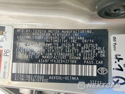 Zdjęcie 12 z 12 samochodu: 2014 TOYOTA CAMRY LE VIN:4T4BF1FK3ER437188 - miniatura