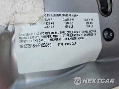 Zdjęcie 12 z 12 samochodu: 2006 CHEVROLET MALIBU LT VIN:1G1ZT51866F123980 - miniatura