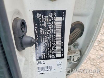 Zdjęcie 12 z 12 samochodu: 2017 HONDA CIVIC EX VIN:SHHFK7H5XHU427176 - miniatura