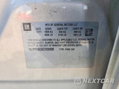 Zdjęcie 12 z 12 samochodu: 2012 CHEVROLET CRUZE LT VIN:1G1PF5SC6C7238098 - miniatura