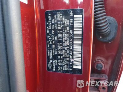 Zdjęcie 13 z 13 samochodu: 2018 HYUNDAI TUCSON SEL VIN:KM8J33A43JU618840 - miniatura