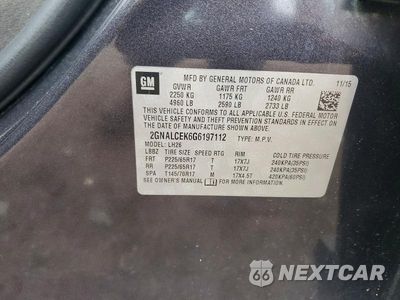 Zdjęcie 14 z 14 samochodu: 2016 CHEVROLET EQUINOX LT VIN:2GNALCEK6G6197112 - miniatura