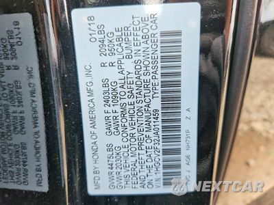 Zdjęcie 13 z 13 samochodu: 2018 HONDA ACCORD SPORT VIN:1HGCV2F32JA011459 - miniatura