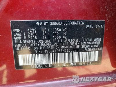 Zdjęcie 12 z 12 samochodu: 2017 SUBARU IMPREZA PREMIUM PLUS VIN:4S3GKAD65H3626893 - miniatura