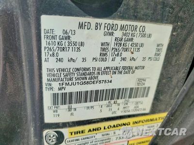 Zdjęcie 12 z 12 samochodu: 2013 FORD EXPEDITION XL VIN:1FMJU1G58DEF57534 - miniatura