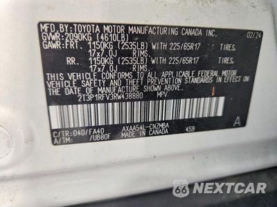 Zdjęcie 14 z 14 samochodu: 2024 TOYOTA RAV4 XLE VIN:2T3P1RFV3RW438880 - miniatura
