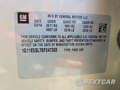 Zdjęcie 12 z 12 samochodu: 2014 CHEVROLET MALIBU 2LT VIN:1G11E5SL7EF247393 - miniatura