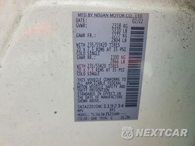 Zdjęcie 13 z 13 samochodu: 2022 NISSAN MURANO PLATINUM VIN:5N1AZ2DJ1NC119234 - miniatura