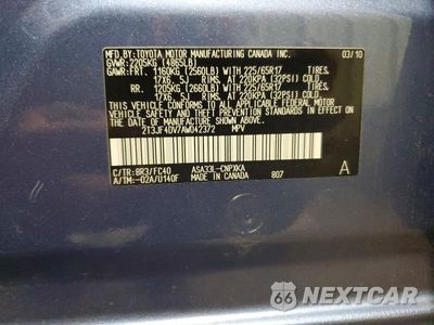 Zdjęcie 14 z 14 samochodu: 2010 TOYOTA RAV4 BASE VIN:2T3JF4DV7AW042372 - miniatura
