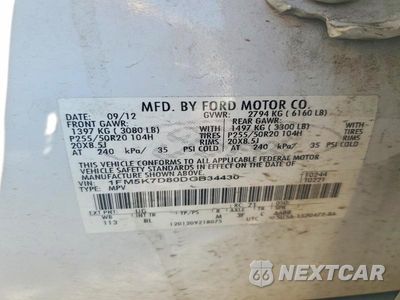 Zdjęcie 13 z 13 samochodu: 2013 FORD EXPLORER XLT VIN:1FM5K7D80DGB34430 - miniatura