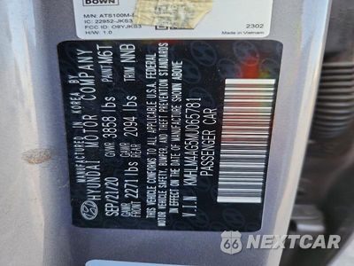 Zdjęcie 12 z 12 samochodu: 2021 HYUNDAI ELANTRA SEL VIN:KMHLM4AG5MU065781 - miniatura