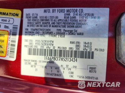Zdjęcie 12 z 12 samochodu: 2017 FORD MUSTANG GT VIN:1FA6P8CF7H5213424 - miniatura