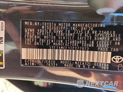 Zdjęcie 12 z 12 samochodu: 2026 TOYOTA COROLLA XSE VIN:5YFT4MCE1TP277072 - miniatura