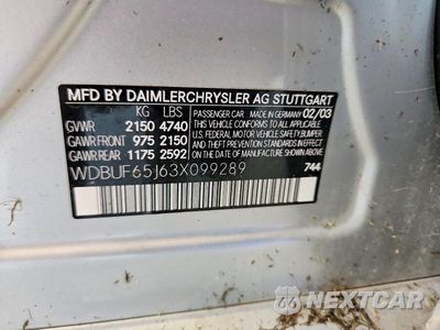 Zdjęcie 12 z 12 samochodu: 2003 MERCEDES-BENZ E 320 VIN:WDBUF65J63X099289 - miniatura