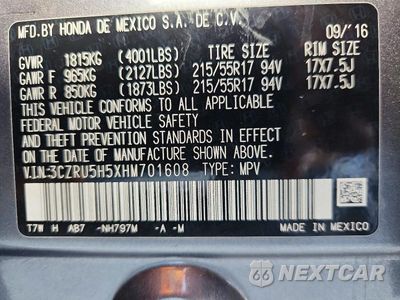 Zdjęcie 12 z 12 samochodu: 2017 HONDA HR-V EX VIN:3CZRU5H5XHM701608 - miniatura