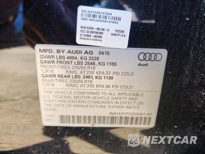 Zdjęcie 12 z 12 samochodu: 2016 AUDI Q3 PREMIUM PLUS VIN:WA1EFCFS3GR001187 - miniatura