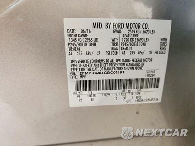 Zdjęcie 13 z 13 samochodu: 2016 FORD EDGE SEL VIN:2FMPK4J84GBC07161 - miniatura