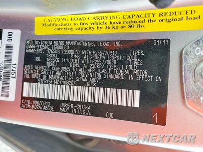 Zdjęcie 12 z 12 samochodu: 2011 TOYOTA TUNDRA DOUBLE CAB SR5 VIN:5TFRY5F14BX108287 - miniatura