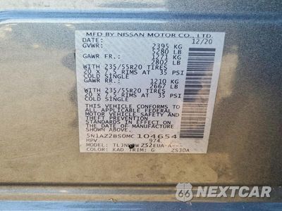 Zdjęcie 13 z 13 samochodu: 2021 NISSAN MURANO SV VIN:5N1AZ2BS0MC104654 - miniatura
