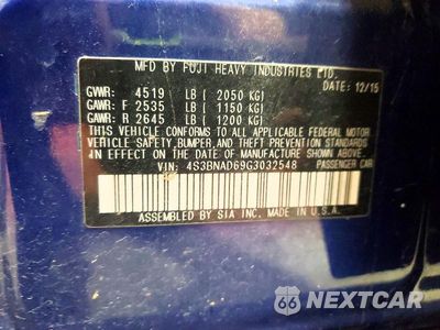 Zdjęcie 12 z 12 samochodu: 2016 SUBARU LEGACY 2.5I PREMIUM VIN:4S3BNAD69G3032548 - miniatura