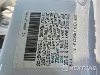 Zdjęcie 13 z 13 samochodu: 2020 HONDA ACCORD SPORT VIN:1HGCV1F34LA034612 - miniatura