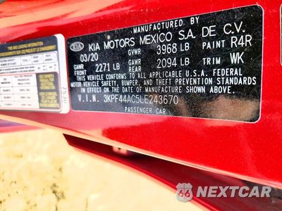 Zdjęcie 13 z 13 samochodu: 2020 KIA FORTE GT VIN:3KPF44AC5LE243670 - miniatura