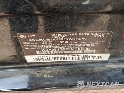 Zdjęcie 13 z 13 samochodu: 2015 BMW 320 I VIN:WBA3B1G57FNT03638 - miniatura