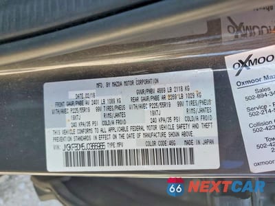 Zdjęcie 13 z 13 samochodu: 2018 MAZDA CX-5 GRAND TOURING VIN:JM3KFBDM5J0366965 - miniatura