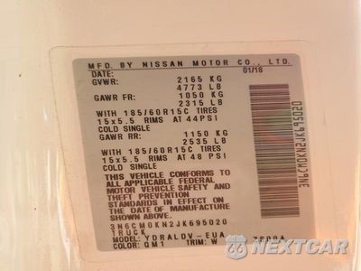 Zdjęcie 14 z 14 samochodu: 2018 NISSAN NV200 DELIVERY VAN VIN:3N6CM0KN2JK695020 - miniatura