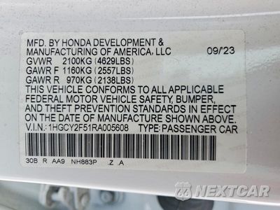 Zdjęcie 12 z 12 samochodu: 2024 HONDA ACCORD HYBRID SPORT VIN:1HGCY2F51RA005608 - miniatura