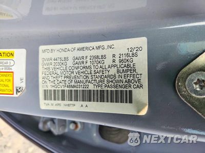Zdjęcie 12 z 12 samochodu: 2021 HONDA ACCORD SPORT SE VIN:1HGCV1F46MA031222 - miniatura