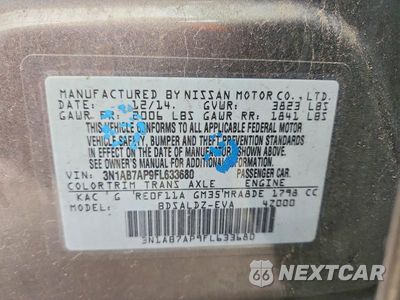 Zdjęcie 12 z 12 samochodu: 2015 NISSAN SENTRA SV VIN:3N1AB7AP9FL633680 - miniatura