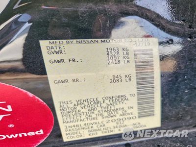 Zdjęcie 13 z 13 samochodu: 2020 NISSAN ALTIMA SV VIN:1N4BL4DVXLC209090 - miniatura