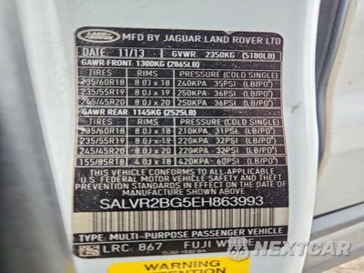 Zdjęcie 13 z 13 samochodu: 2014 LAND ROVER RANGE ROVER EVOQUE PURE PREMIUM VIN:SALVR2BG5EH863993 - miniatura