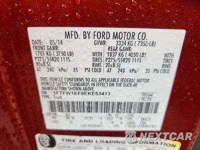 Zdjęcie 12 z 12 samochodu: 2014 FORD F150 SUPERCREW VIN:1FTFW1EF9EKE53413 - miniatura