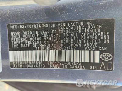 Zdjęcie 13 z 13 samochodu: 2016 TOYOTA COROLLA LE VIN:2T1BURHEXGC631467 - miniatura