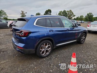 Trzecie zdjęcie samochodu z tyłu: 2022 BMW X3 XDRIVE30I VIN:5UX53DP00N9L72899 - miniatura