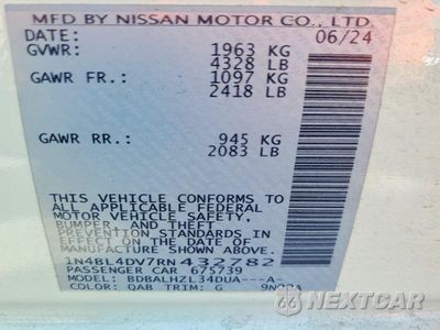 Zdjęcie 12 z 12 samochodu: 2024 NISSAN ALTIMA SV VIN:1N4BL4DV7RN432782 - miniatura