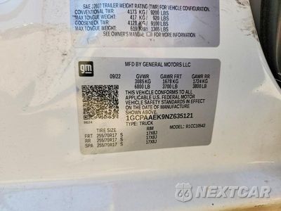 Zdjęcie 12 z 12 samochodu: 2022 CHEVROLET SILVERADO C1500 VIN:1GCPAAEK9NZ635121 - miniatura