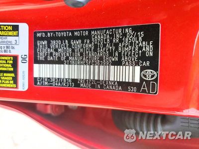 Zdjęcie 12 z 12 samochodu: 2015 TOYOTA COROLLA LE VIN:2T1BURHE5FC363992 - miniatura