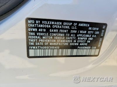 Zdjęcie 13 z 13 samochodu: 2016 VOLKSWAGEN PASSAT S VIN:1VWAT7A35GC055403 - miniatura